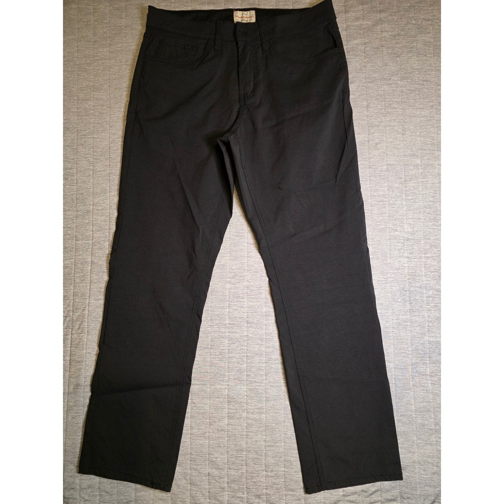 1402 Weatherproof Vintage Mens Black Straight Fit Nylon Stretch Pants 32x30